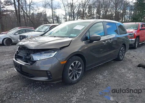 2021 Honda Odyssey Ex-L z USA, uszkodzony, nr VIN 5FNRL6H79MB027496